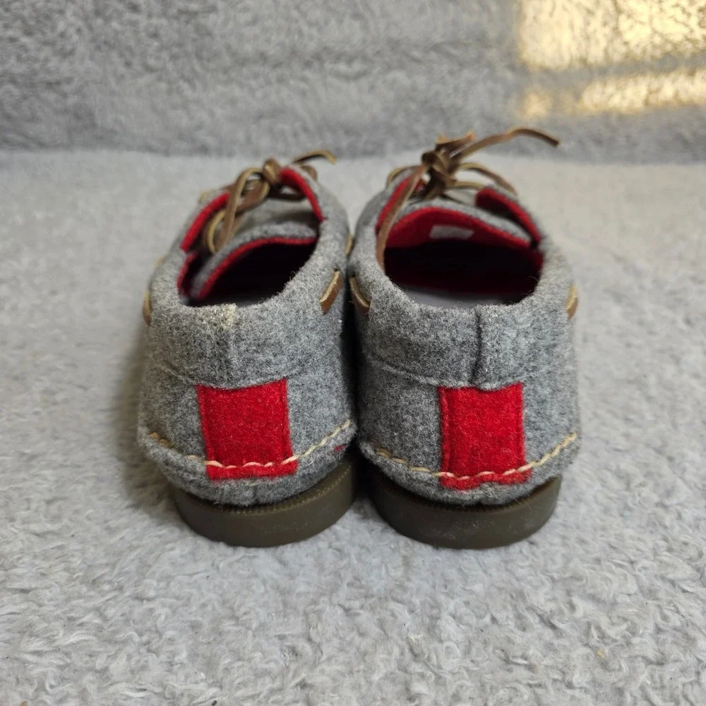 Sperry Top Sider Men Wool Outer & Lined Boat Shoes Gray Red Size‎ 10 M STS10059